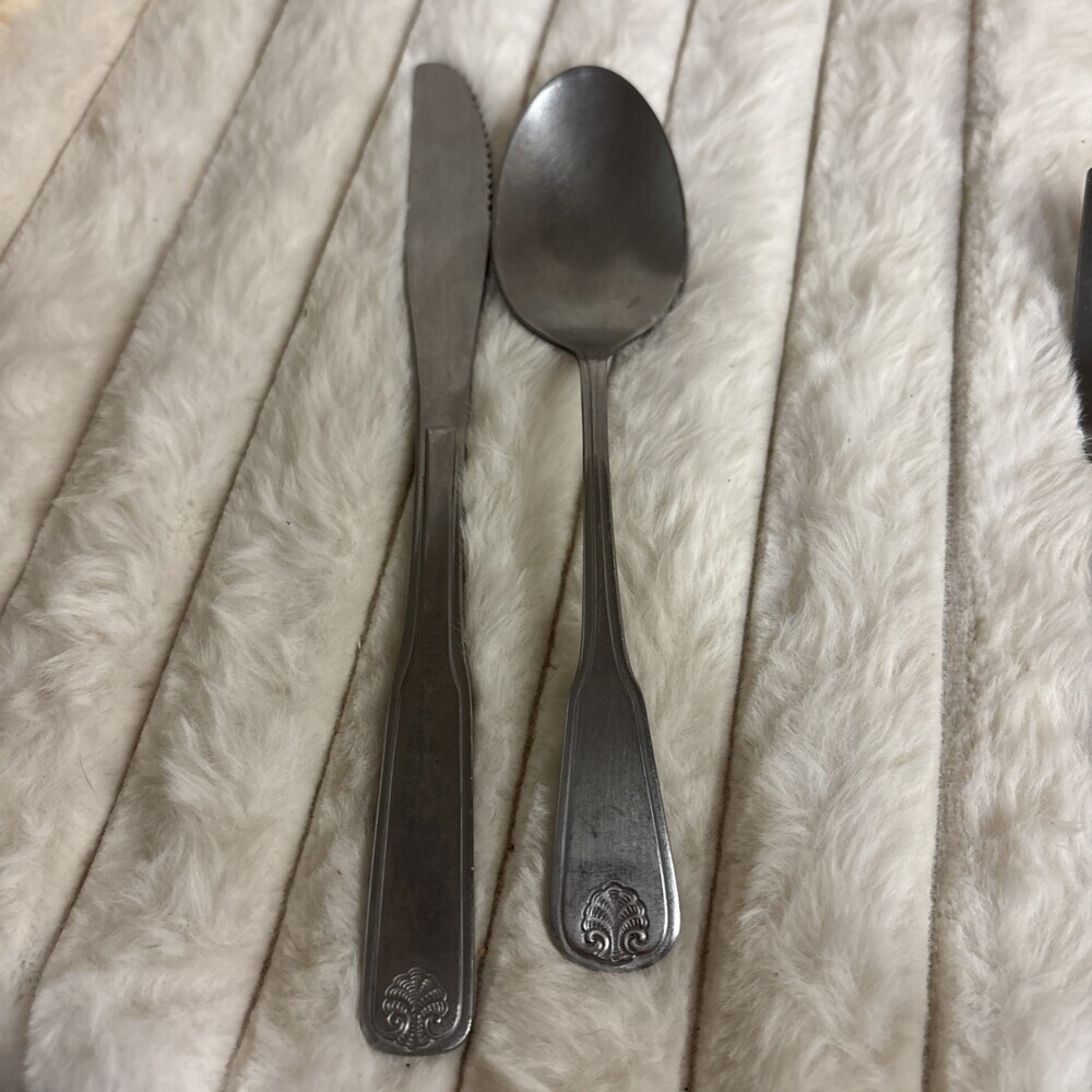 2 Pc Lot Vintage Oneidacraft Deluxe Stainless Chateau Flatware - Knife Spoon